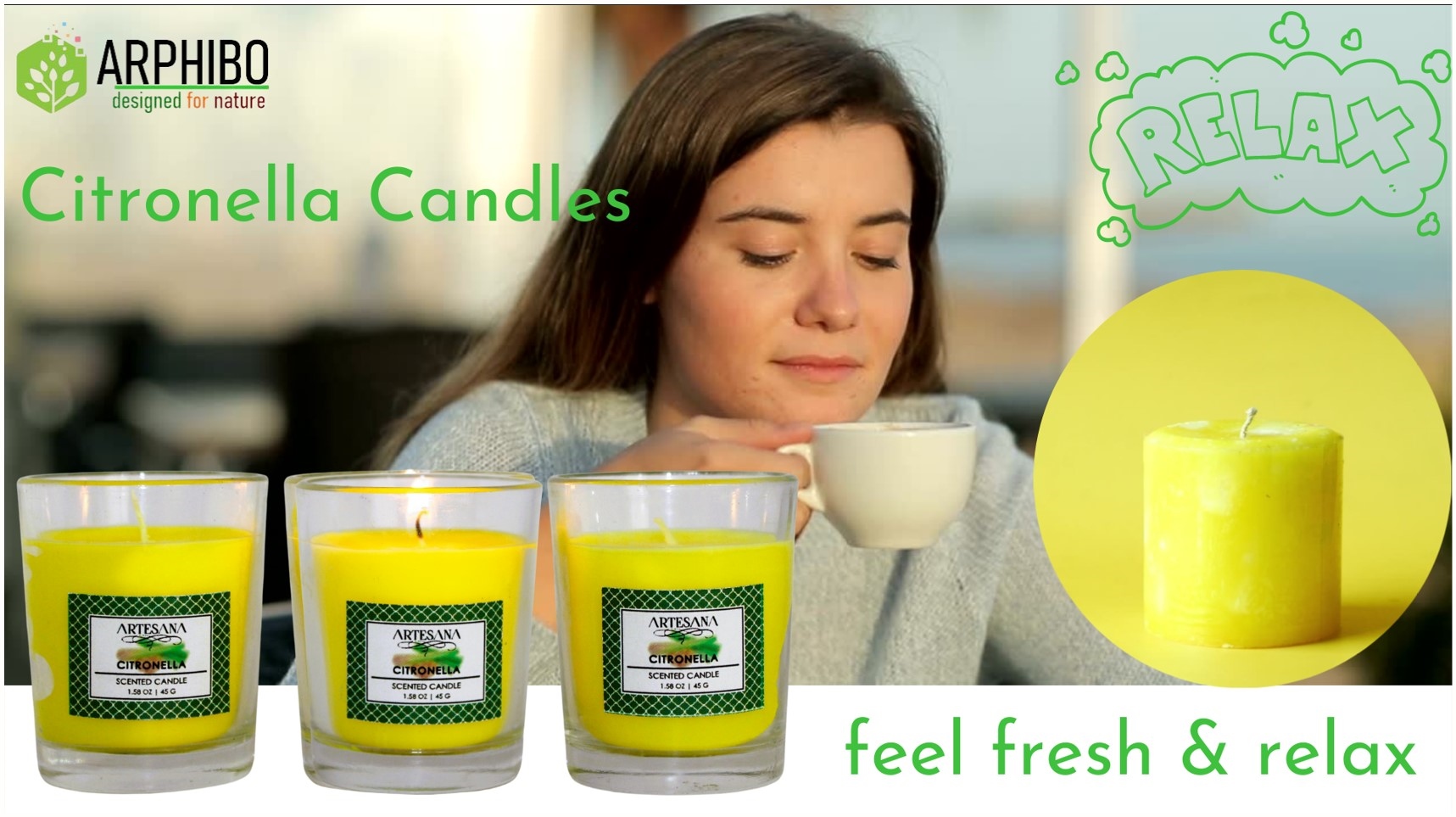 Citronella Candle Mosquito Repellent - A Citrus Fragrance